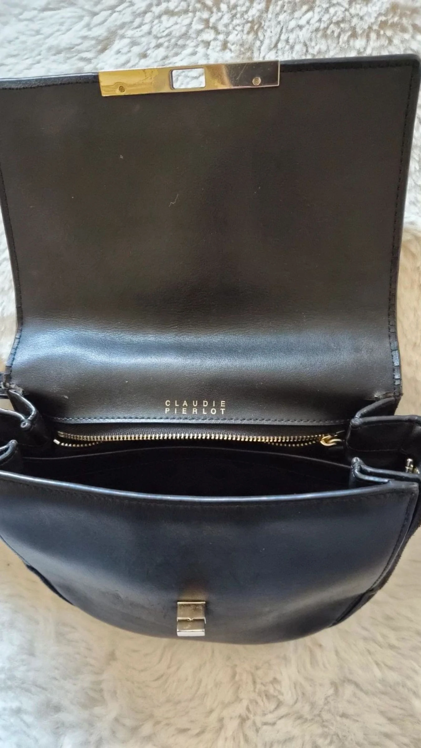 Saco Claudie Pierlot Couro e camurça preto 21x21cm TBE – photo 6